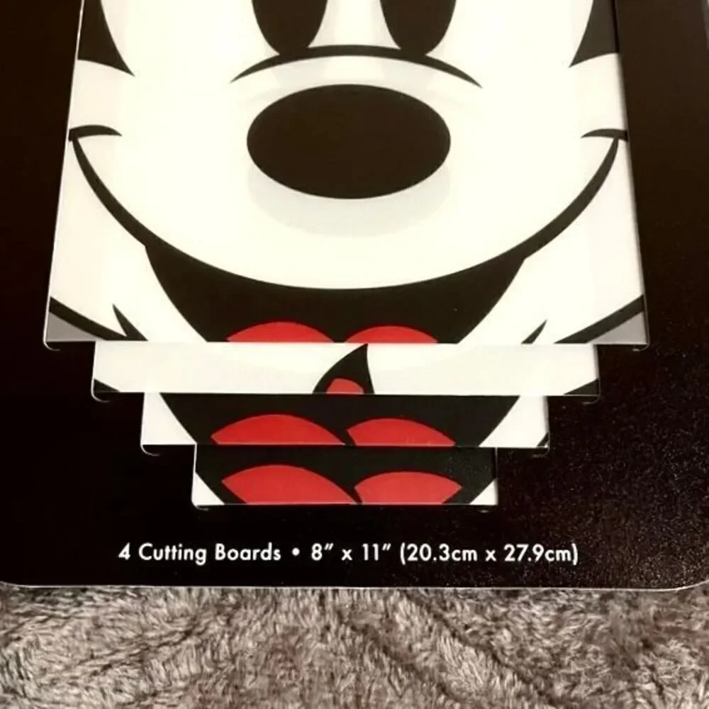 NWT Disney Mickey Mouse Flexible 4 Pack Cutting,Chopping  Boards 8x11” BPA Free